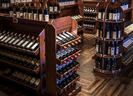 Solid Wood Wine Storage Racks Showcase / Commercial Wine Racks Nostalgic Style