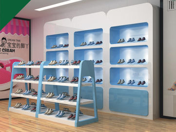 Прекрасные голубые приспособления ботинок полок дисплея ботинка детей цвета для магазинов розничной торговли